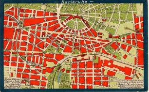 Postkartenalbum. "Karlsruhe". Stadtplan