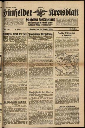 Erste Ausgabe vom Montag, den 14. Oktober 1940.