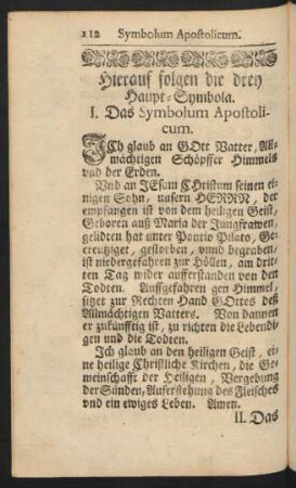 Hierauf folgen die drey Haupt-Symbola.