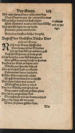 Begriff des Sechsten Buchs Vergilii von Eneas.