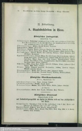 A. Behördenverzeichnis : A. Staatsbehörden in Riesa