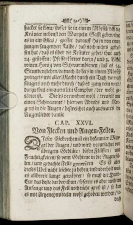 Cap. XXVI. Von Flecken und Augen-Fellen.