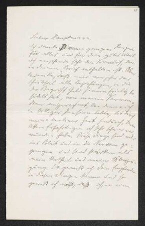 Brief von Moritz Heimann an Gerhart Hauptmann