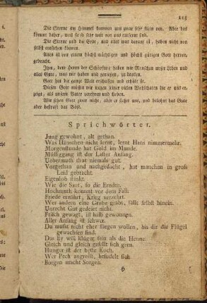 Sprichwörter. - Sätze für das reifere Alter aus der Religion und Sittenlehre.