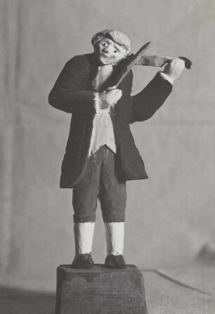 Geiger. Statuette, Holz, geschnitzt und bemalt