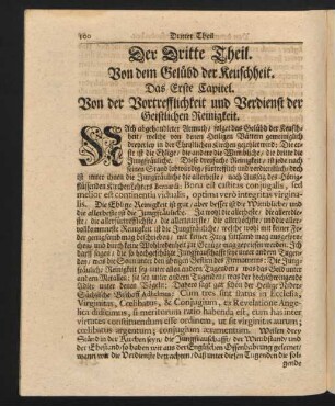 Der Dritte Theil. Von dem Gelübd der Keuschheit.