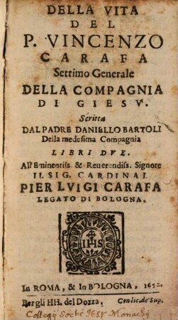 Della Vita del Padre Vincenzo Carafa