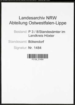 Sterberegister Standesamt Bökendorf