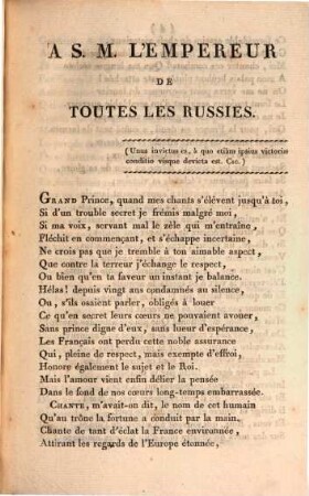 Épitre a l'empereur Alexandre