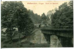 Wolkenstein. Partie am Bahnhof