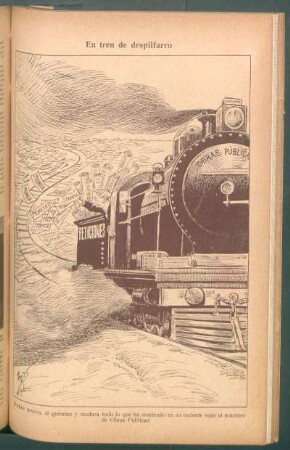 En tren de despilfarro - [Caricatura]