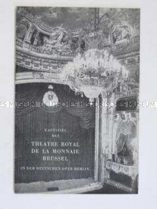 Programm zum Gastspiel Theatre Royal Brüssel in der Deutschen Oper in Berlin (West)