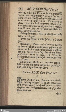 Ad Tit. XLIX. Ord. Proc. Vet.