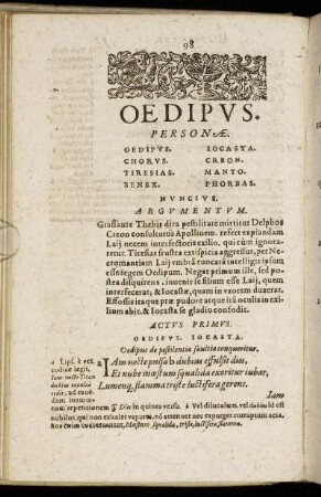 Oedipus. Actus Primus - Quintus