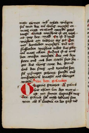 Dicta-Sammlung "Gregorius sprichet Der gelaub ..."