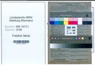 Entnazifizierung Marta Freidhof , geb. 17.01.1910 (Kaufmaennische Angestellte)
