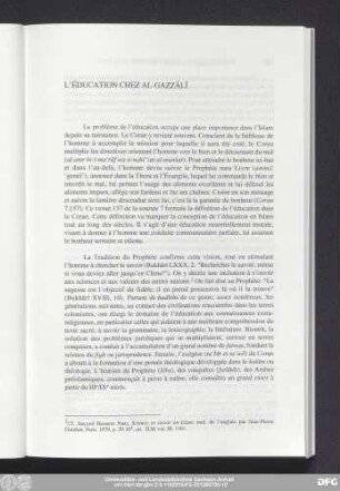 L'Éducation Chez Al-Gazzâlî