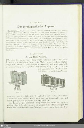 Erster Teil. Der photographische Apparat