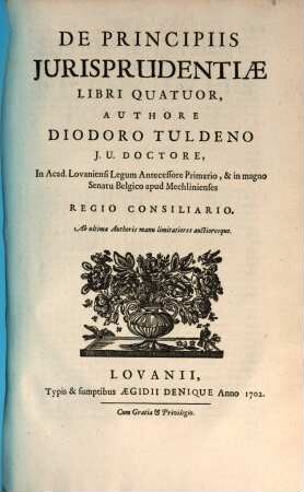 De Principiis Iurisprudentiae libri quatuor
