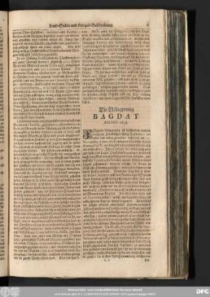 Die Belagerung Bagdat. Anno 1638.