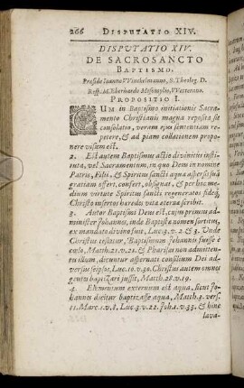 Disputatio XIV. De Sacrosancto Baptismo.
