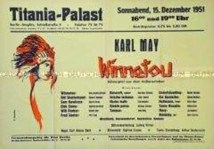 Plakat zur Aufführung von Karl Mays "Winnetou" im Titania-Palast Berlin