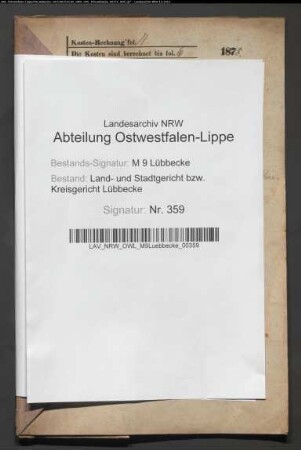 Erblasser: Fasse, Friedrich; Erblasser: Fasse, Margarethe Charlotte, geb. Dreyer: