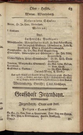 Grafschaft Ziegenhayn.