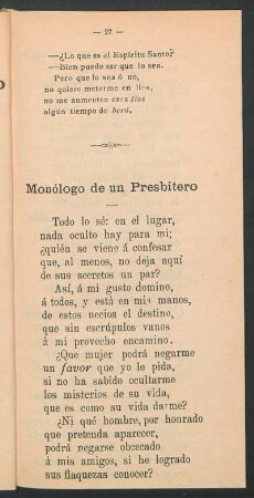 Monólogo de un presbitero