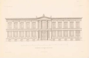 Bankgebäude des Berliner Kassenvereins, Berlin: Vorderansicht (aus: Atlas zur Zeitschrift für Bauwesen, hrsg. v. G. Erbkam, Jg. 23, 1873)