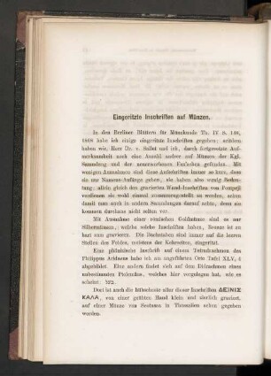 Eingeritzte Inschriften auf Münzen