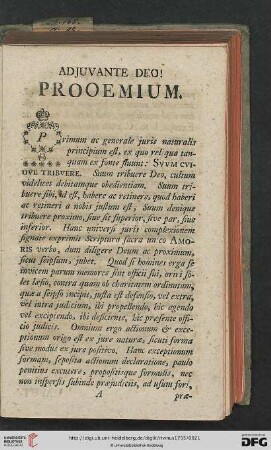 Adjuvante Deo! Prooemium
