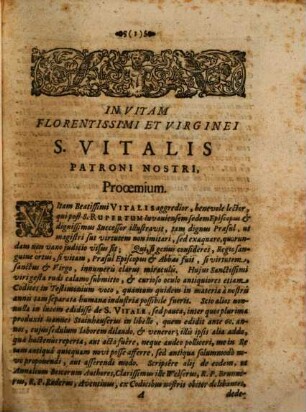 Disqvisitiones In Vitam Et Miracula Sanctissimi Vitalis Confessoris Et Pontificis Floridi Patroni, Episcopi Secundi Salisburgensis, Praesulis & secundi Abbatis, Antiquissimi Monasterii S. Petri Salisburgi