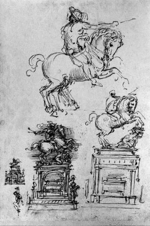 Skizzen für ein Reiterdenkmal für Marschall Trivulzio oder Francesco Sforza