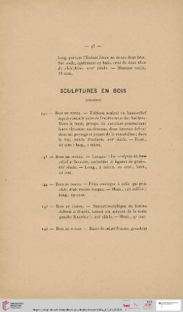 Sculptures en Bois, grandes (Nr. 142 - 156)