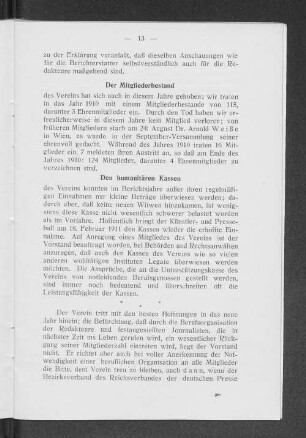 Der Mitgliederstand