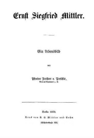 Ernst Siegfried Mittler : ein Lebensbild
