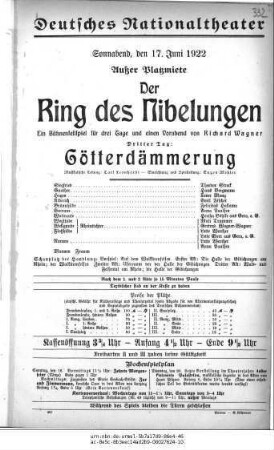 Der Ring des Nibelungen Dritter Tag: Götterdämmerung
