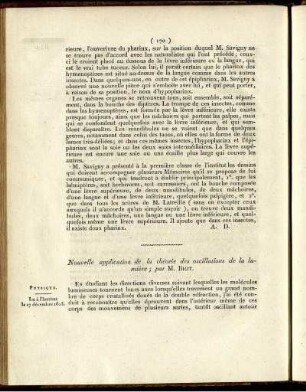 Nouvelle application de la théorie des oscillations de la lumière