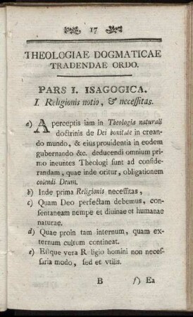 Pars I. Isagogica.