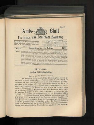 No. 43, 15. Februar 1917