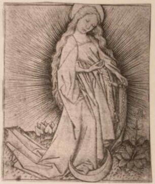 Madonna auf der Mondsichel, mit dem Rosenkranze
