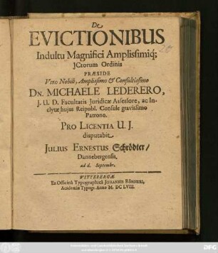 De Evictionibus