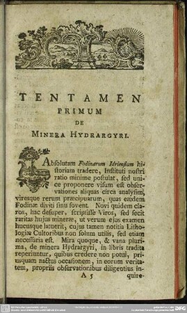 Tentamen Primum De Minera Hydrargyri
