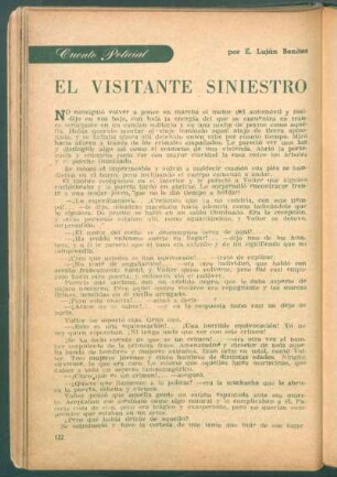 El visitante siniestro : Cuento policial