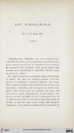 2.Ser. 5.1884: Du choléra