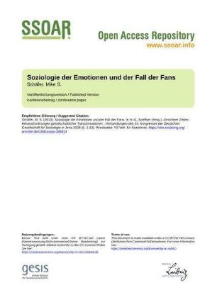 Soziologie der Emotionen und der Fall der Fans