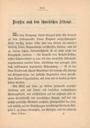 Preußen nach dem schwedischen Feldzuge