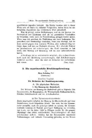 Die experimentelle Ermüdungsforschung : (Fortsetzung) ; Zweites Kapitel