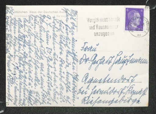 Brief von Irma Klimsch an Margarete Hauptmann